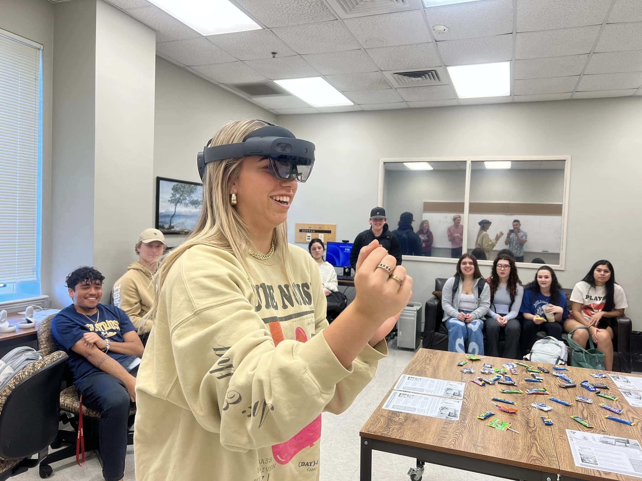 Technical Communication and Rhetoric students working with VR tools